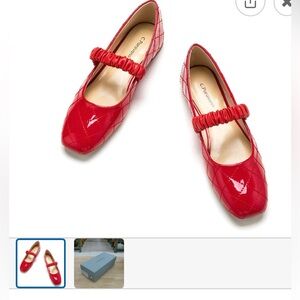 Chic Red Quilted Flats by C. paravona